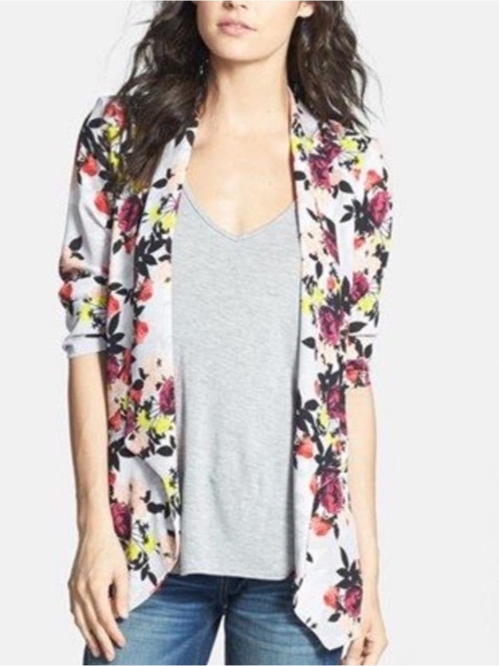 Astr the Label — Floral Open-Front Blazer Jacket